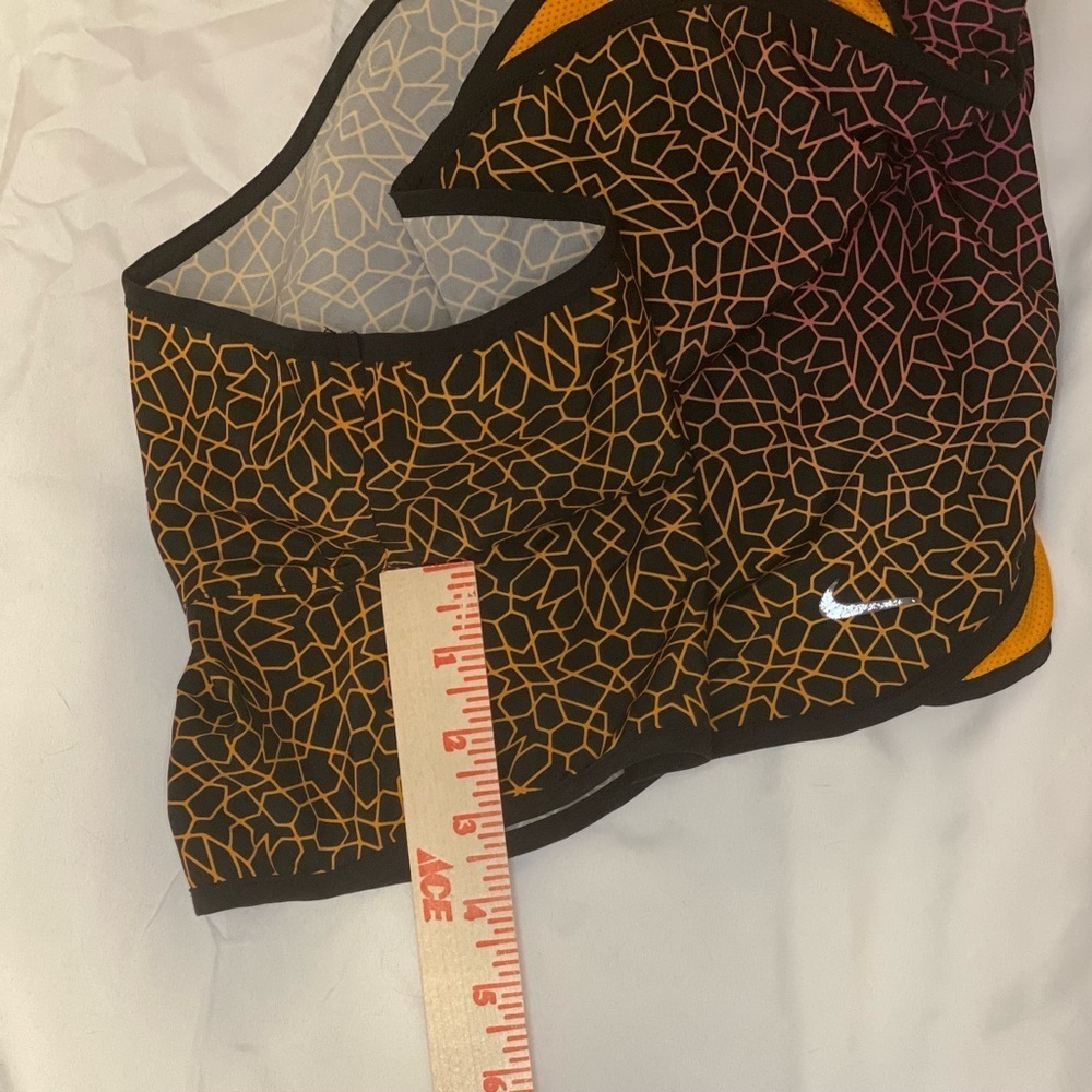 Nike Running Dri-FIT Tempo Shorts Black Orange Gradient Pattern Workout Size M - Picture 4 of 11